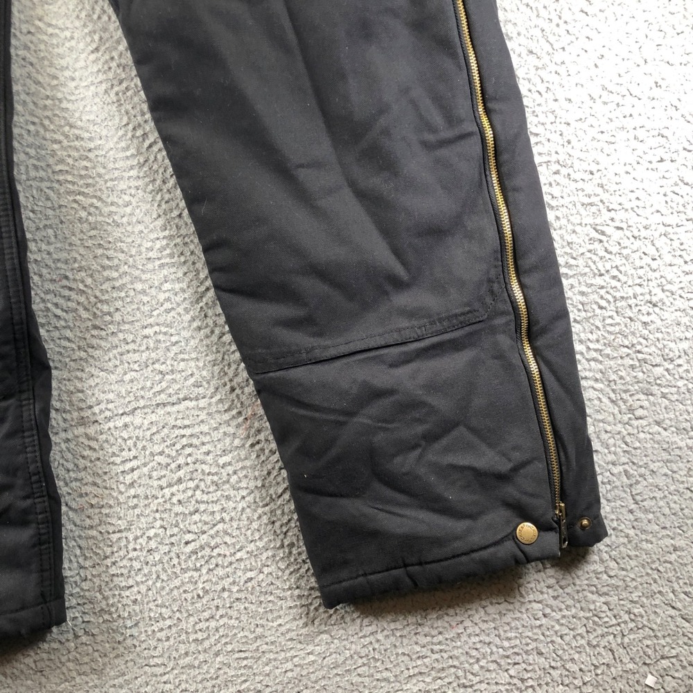 Dickies Overalls Mens Large Black Insulated Canvas Duck Bib Double Knee New - Picture 3 of 10